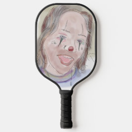 Twee gezichten, niet serieus (art van R. Leah OShe Pickleball Paddle