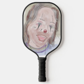 Twee gezichten, niet serieus (art van R. Leah OShe Pickleball Paddle