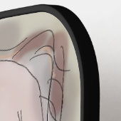 Twee gezichten, niet serieus (art van R. Leah OShe Pickleball Paddle (Links Detail)