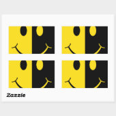 Twee gezichten Smiley Face Rechthoekige Sticker (Vel)