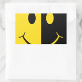 Twee gezichten Smiley Face Rechthoekige Sticker (Tas)