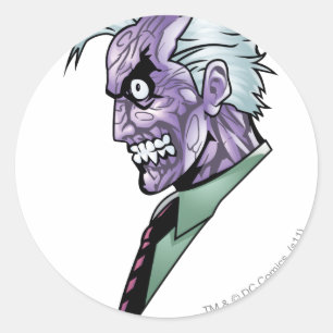 Twee gezichtsprofielen ronde sticker