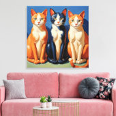 Twee gingers en een smoking canvas afdruk (Insitu (Woonkamer))