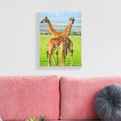 Twee Giraffes Canvas Afdruk (Insitu (Woonkamer))