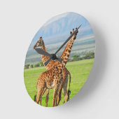 Twee Giraffes Ronde Klok (Hoek)