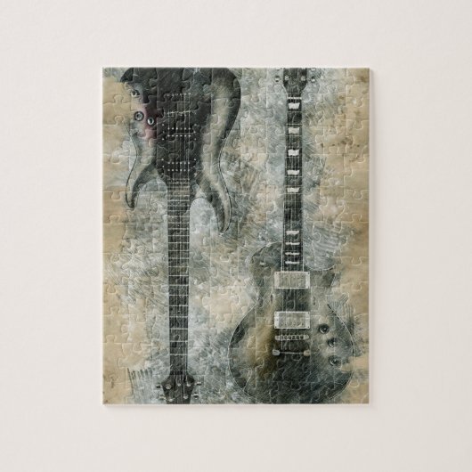 Twee gitaren legpuzzel (Verticaal)