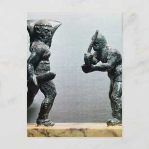 Twee gladiatoren in de gevechtsstrijd briefkaart