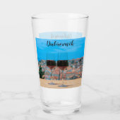 Twee glazen rode wijn met uitzicht van Dubrovnik (Achterkant)