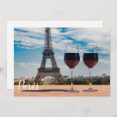 Twee glazen wijn met Eiffeltoren (Voorkant / Achterkant)