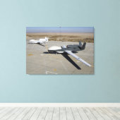 Twee Global Hawks parkeerden op een helling Canvas Afdruk (Insitu (Houten vloer))