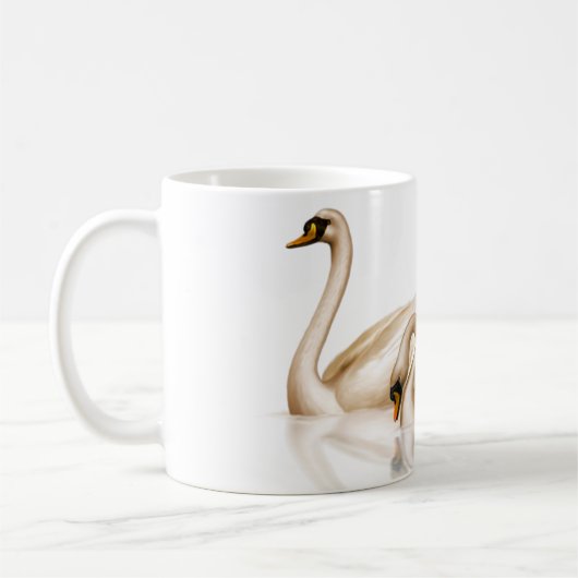 Twee Golden Bronz Swans Koffiemok (Links)