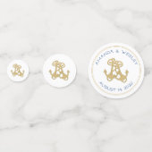 Twee goudankers Wedstrijktafel Aangepaste Confetti (Voorkanten)