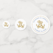 Twee goudankers Wedstrijktafel Aangepaste Confetti (Achterkanten)