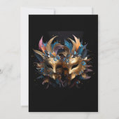 Twee gouden Venetiaanse maskers Mardi Gras Carnava Kaart (Achterkant)