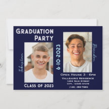 Twee Graduates Graduation Party Invitation w/Photo