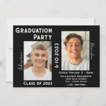 Twee Graduates Graduation Party Invitation w/Photo