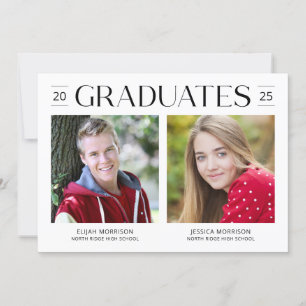 Twee Graduates Joint Afstuderen Moderne Afstudeerd Kaart