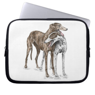 Twee Greyhound Friends Dog Art Laptop Sleeve