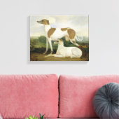 Twee Greyhounds in een Landschap (olie op canvas) Canvas Afdruk (Insitu (Woonkamer))