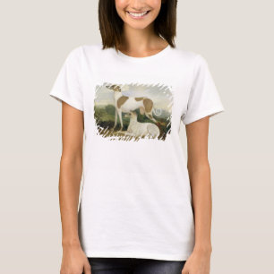 Twee Greyhounds in een Landschap (olie op canvas) T-shirt