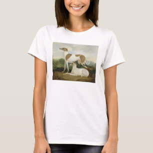 Twee Greyhounds in een Landschap (olie op canvas) T-shirt