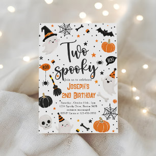 Twee griezelige Halloween 2de verjaardag Kaart