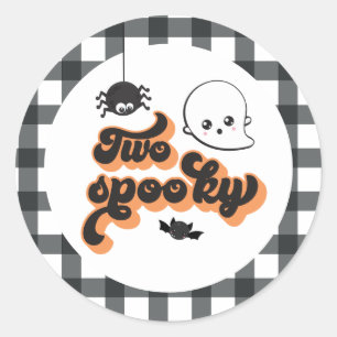 Twee griezelige Halloween 2e verjaardag Ronde Sticker