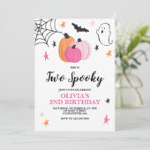 Twee griezelige roze Halloween 2e verjaardagsuitno Kaart (Staand voorkant)
