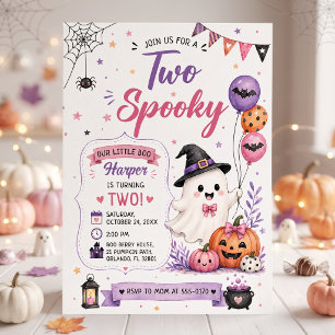Twee griezelige verjaardagsfeestjes met Halloween Kaart