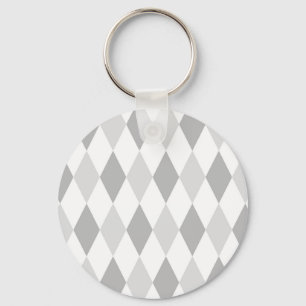 Twee grijze Harlequin Diamond Pattern Sleutelhanger