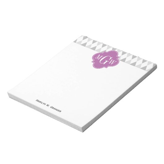 Twee grijze Whart Harlequin Orchid 3 Initiaal Mono Notitieblok (Gedraaid)