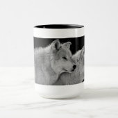 Twee grijze Wolven Coffee-Mok Mok (Midden)