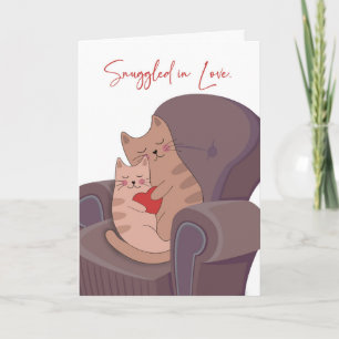 Twee grillige katten in de liefde kaart