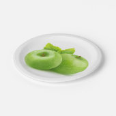 Twee groene appels papieren bordje (Gekanteld)