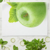 Twee groene appels theedoek (Gevouwen)