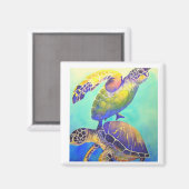 Twee groene Zeeen Magneet (Voorkant / Achterkant)