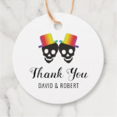 Twee groeten en confetti Dank je homohuwelijk Bedankjes Labels (Voorkant)