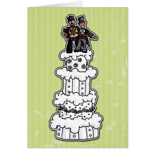 Twee Groomen op de bruiloft Cake (Lederpapa) (Voorkant)