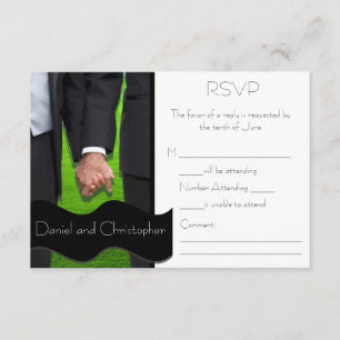 Twee Grooms Custom Gay Weddenschap RSVP-kaarten RSVP Kaartje
