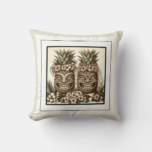 Twee Grooms Gay Ananas Tiki Hoofd Retro Bruiloft Kussen