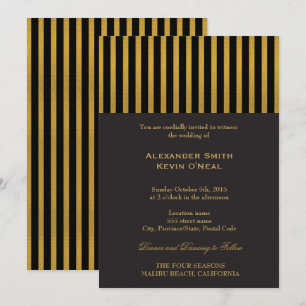 Twee Grooms-Gay Bruiloft Gouden Uitnodiging