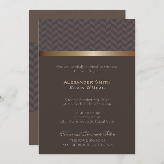 Twee Grooms-Gay Bruiloft ı Uitnodiging (Voorkant / Achterkant)