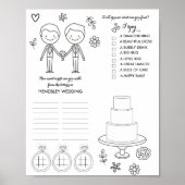 Twee Grooms homo Weddenschap Kleur en Activiteit P Poster (Voorkant)