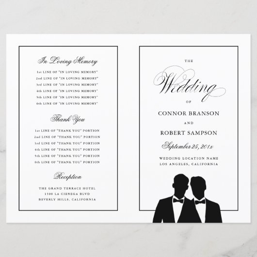 Twee Grooms Silhouettes Bow Stropdas Gay Wedding P (Voorkant)