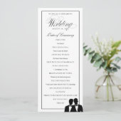 Twee Grooms Silhouettes Bow Stropdas Gay Wedding P Programma (Staand voorkant)