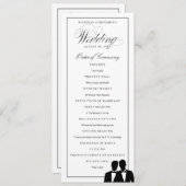 Twee Grooms Silhouettes Bow Stropdas Gay Wedding P Programma (Voorkant / Achterkant)