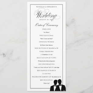 Twee Grooms Silhouettes Bow Stropdas Gay Wedding P Programma