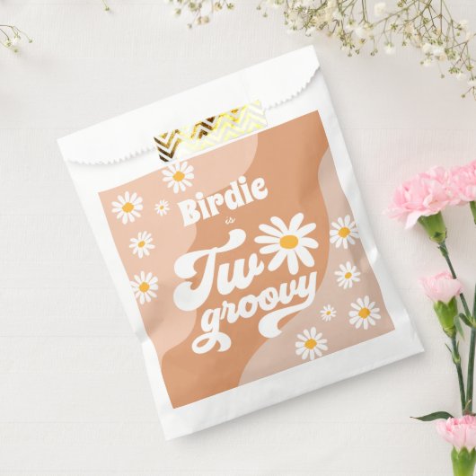 Twee Groovy 2de verjaardag Boho Retro Daisy Bedankzakje (Gezegeld)