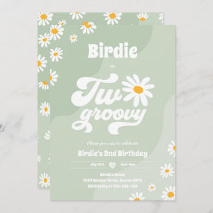 Twee Groovy 2de verjaardag Boho Retro Daisy Kaart