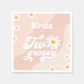 Twee Groovy 2de verjaardag Boho Retro Daisy Servet (Voorkant)